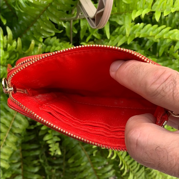 Coach Wristlet in Pebbled Red Leather - Picture 3 of 5